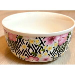 Grace Fine Porcelain Floral Geometric Bowl 6” Tropical Modern Dish